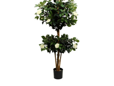 Realistic looking artificial fake tree used in offices, home and plantscaping for sale and bulk purchase online - FLOWERING-TREE-CAMELIA-WHITE