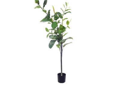 Realistic looking artificial fake tree used in offices, home and plantscaping for sale and bulk purchase online - rubber tree