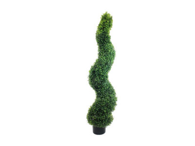 Realistic looking artificial fake tree used in offices, home and plantscaping for sale and bulk purchase online - spiral boxwood